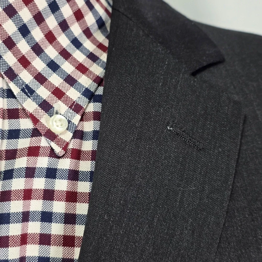 Pronto Uomo Men's Sport‎ Coat Blazer Two Button Charcoal Gray Wool Size 44L